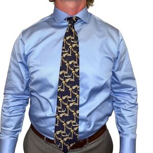 Fabris Venezia Neck Tie Mens 100% Silk Blue Gondola Venetian Boat